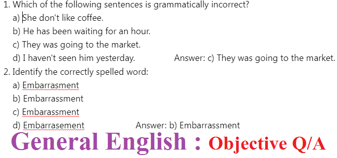 General English MCQs