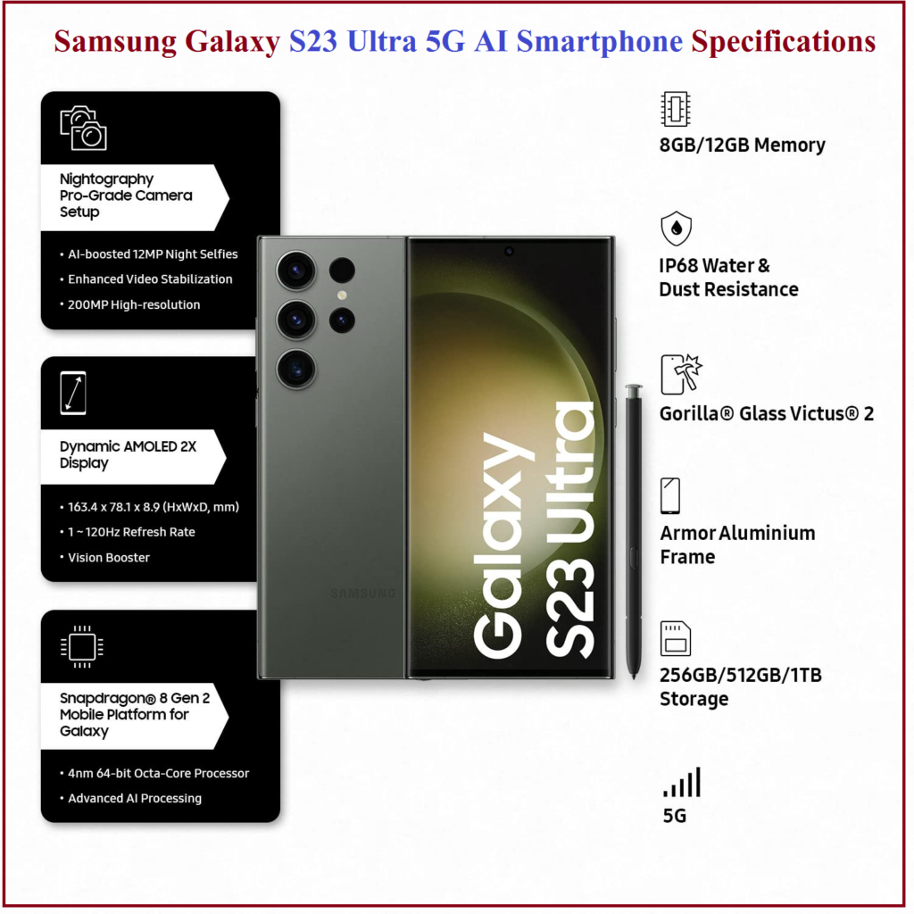 Samsung Galaxy S23 Ultra 5G AI Smartphone: