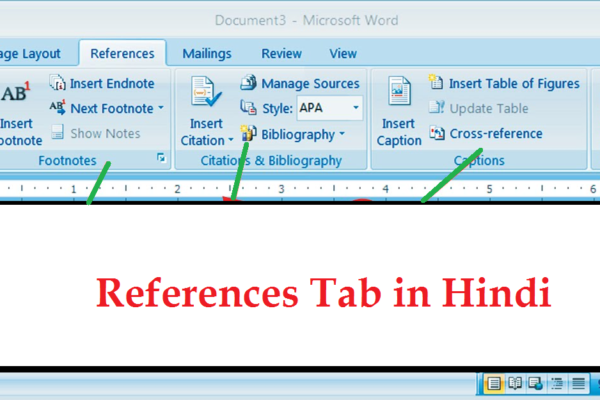 References tab in MS Word 2007