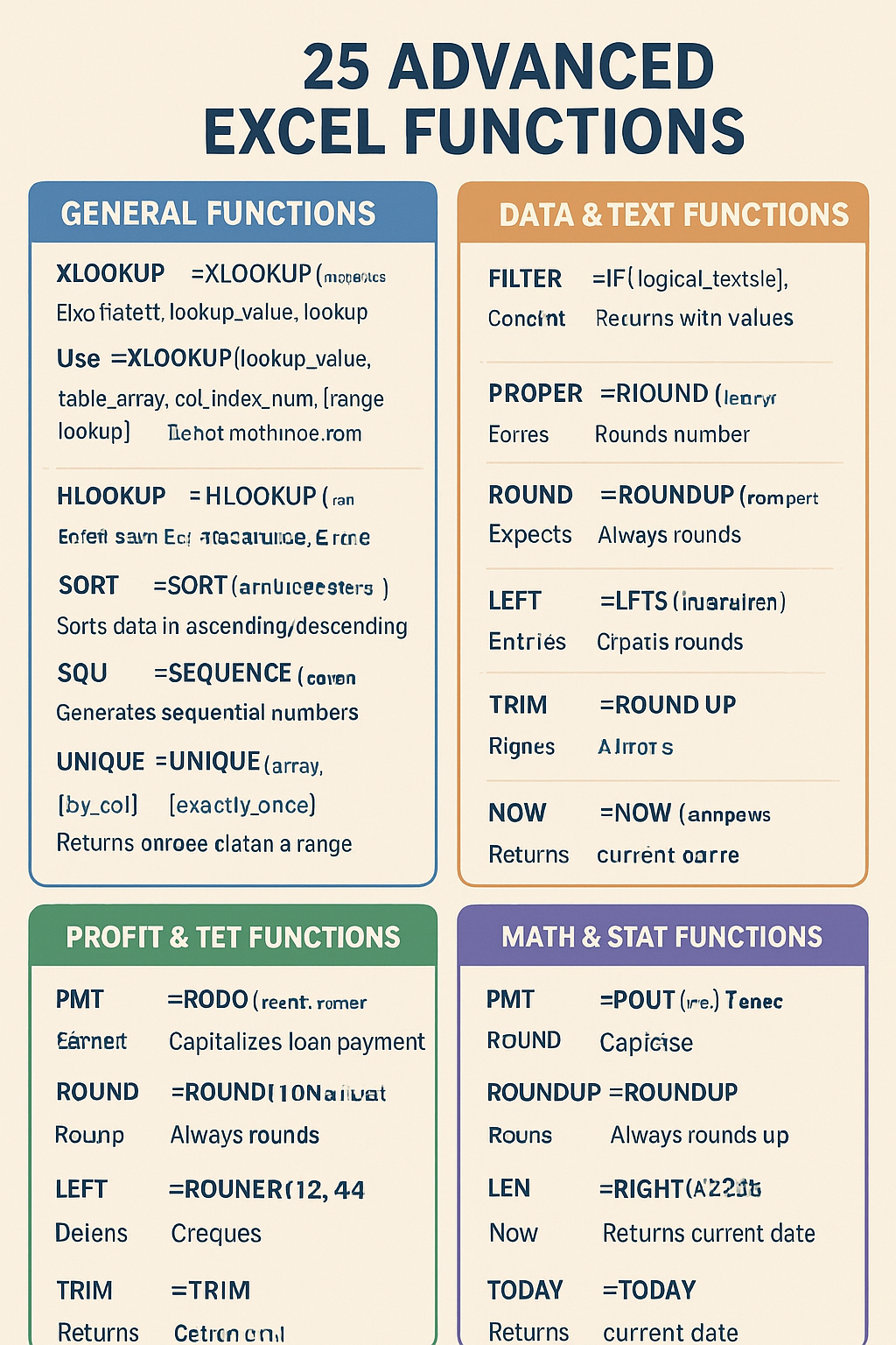 25 most useful excel functions