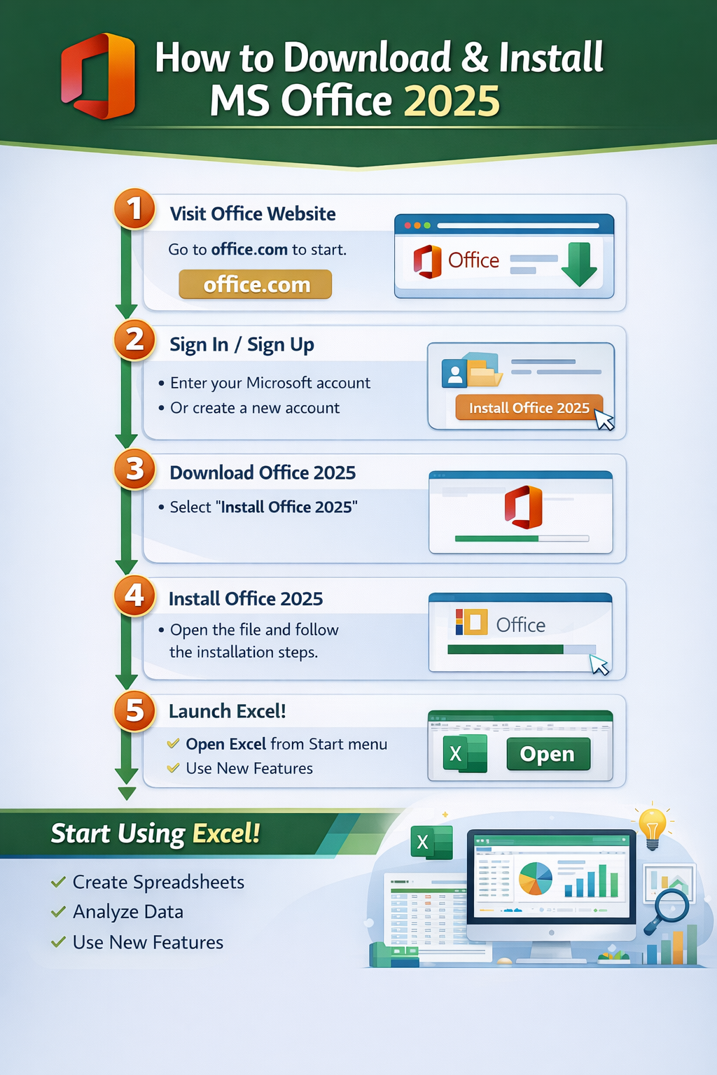 Laptop में MS Office 2025 Download और Install