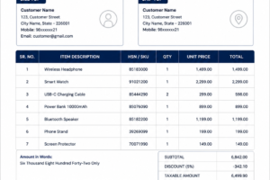 Excel Invoice Template Hindi